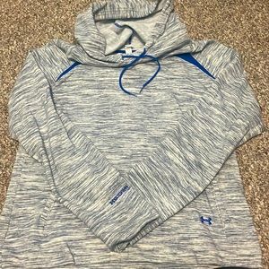 Under Armor Storm, blue and gray marble, hoodie with front pocket